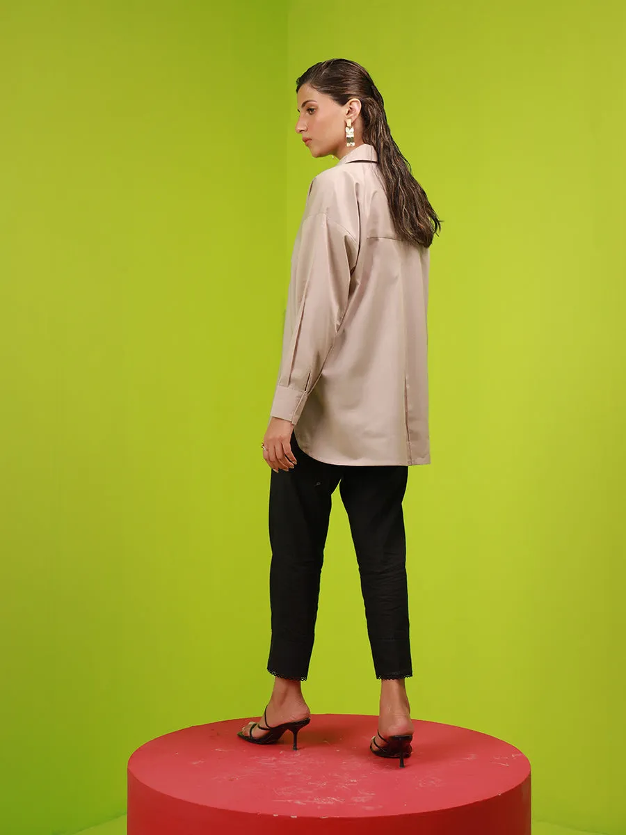 1pc - Stitched Basic Dobby Top