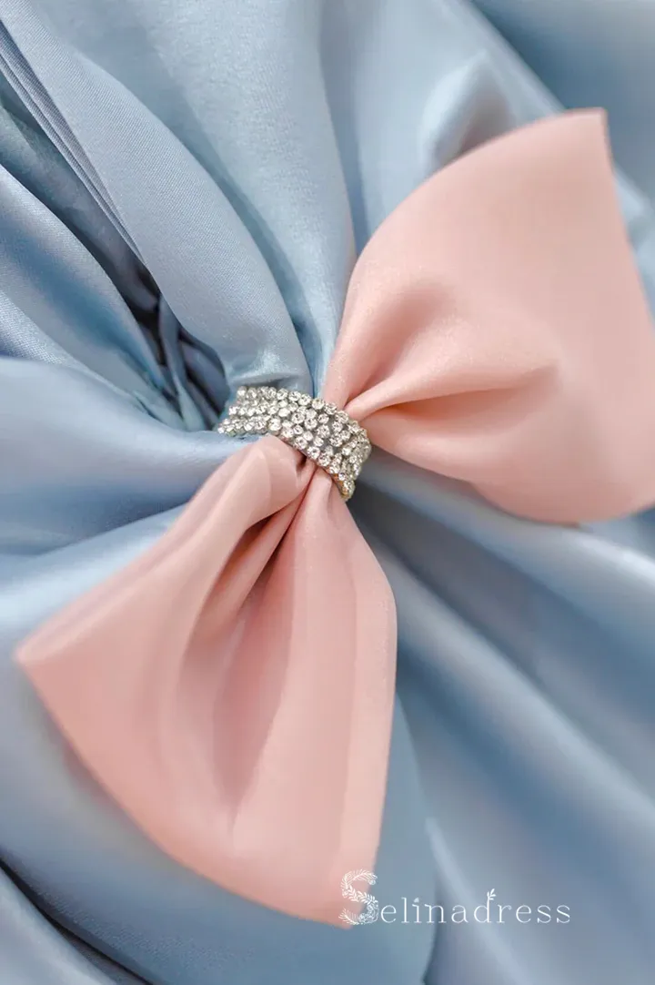 Ball Gown Long Prom Dress Satin A-line Cheap Sweet 16 Evening Gowns POL008