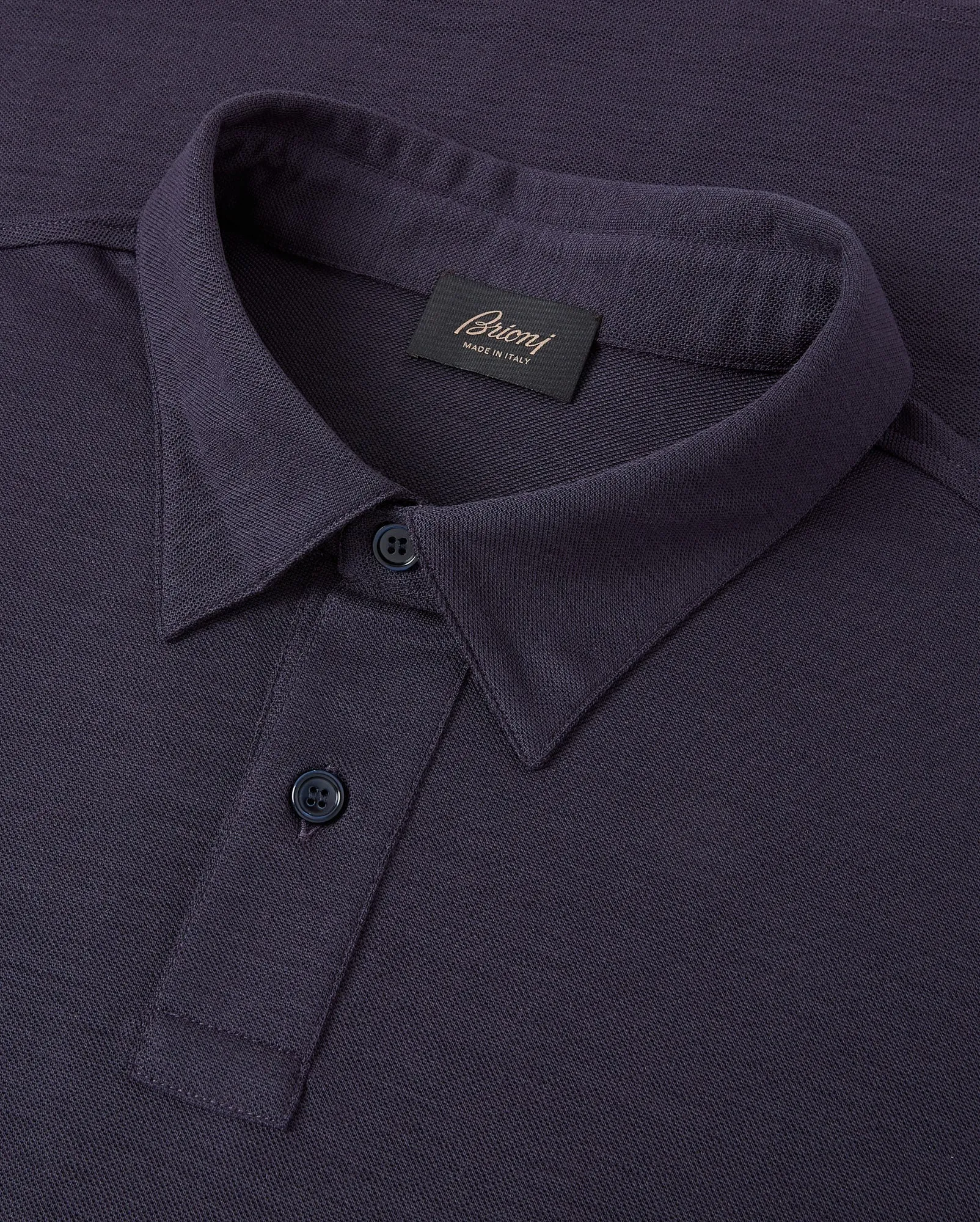 Brioni Short Sleeve Golf Branded Polo (Navy)