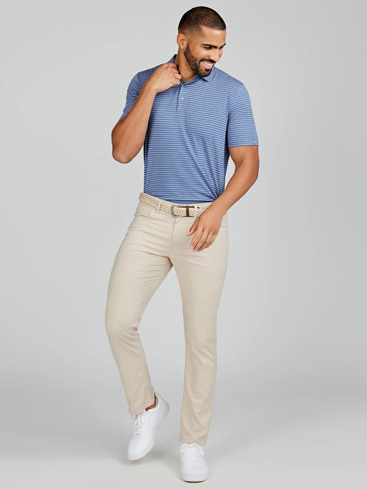 Cloud Lightweight Polo Brookline Stripe