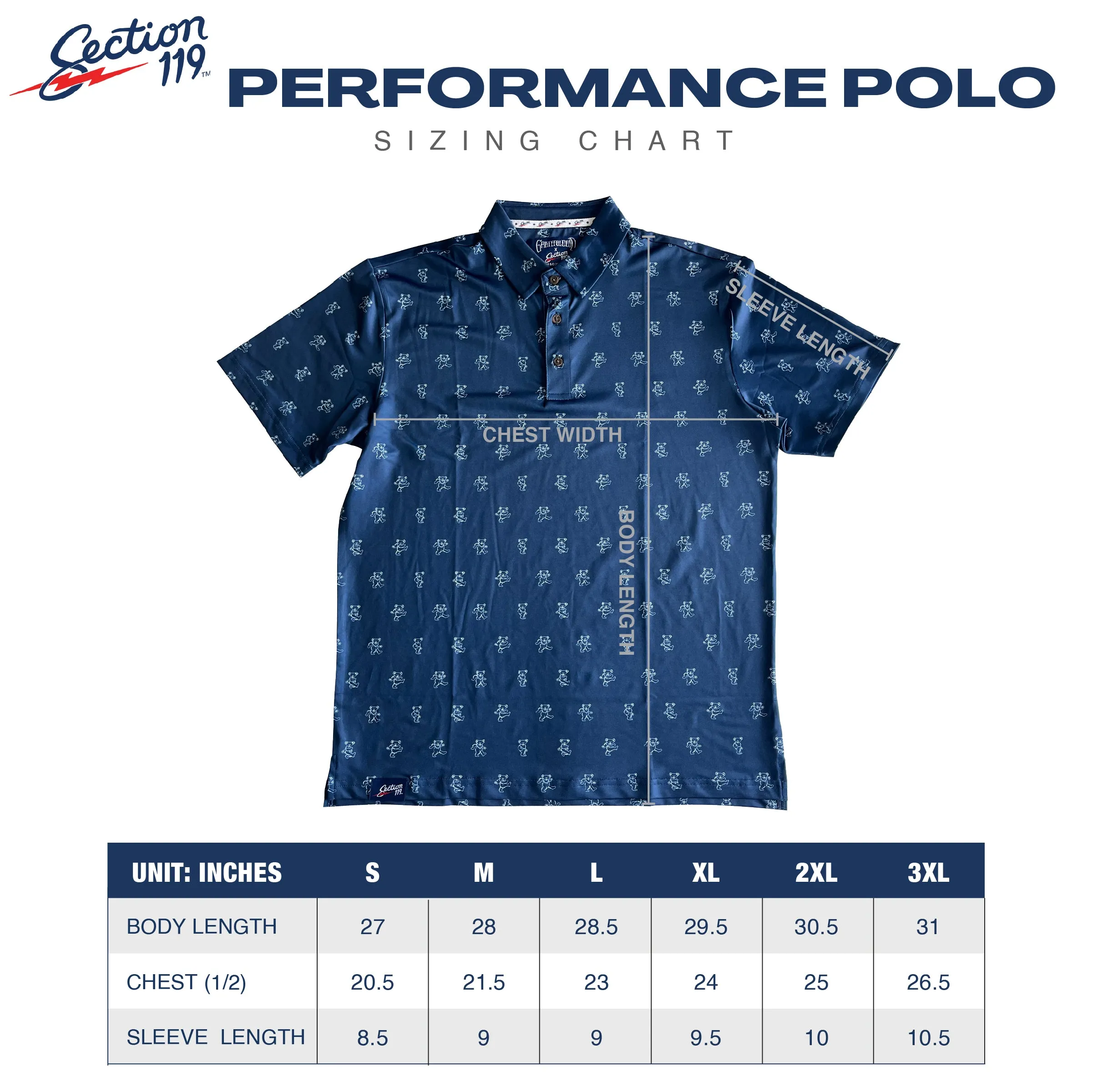 Grateful Dead | Performance Polo | Purple Bears
