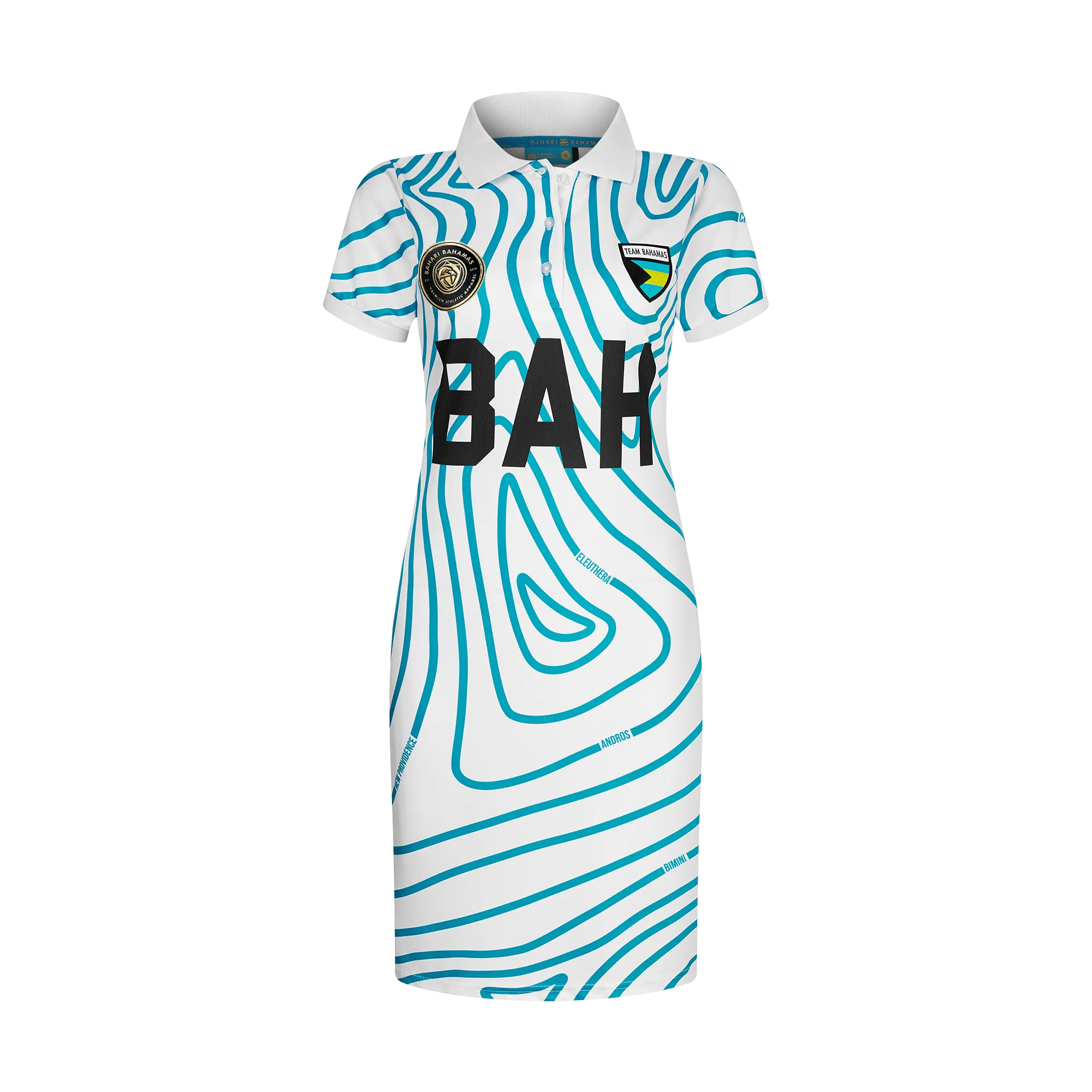 TEAM BAHAMAS POLO DRESS-WHITE